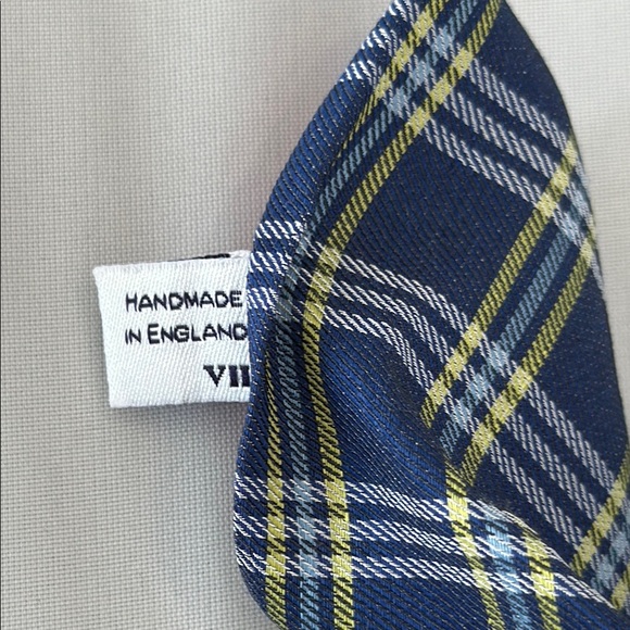 Seaward & Stearn London - Classic Navy Plaid Tie - Picture 6 of 9